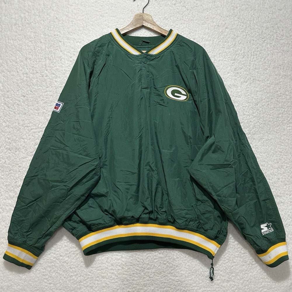 Green Bay Packers Sweater Men XL Windbreaker Starter Pro Line Vtg Pullover 80s